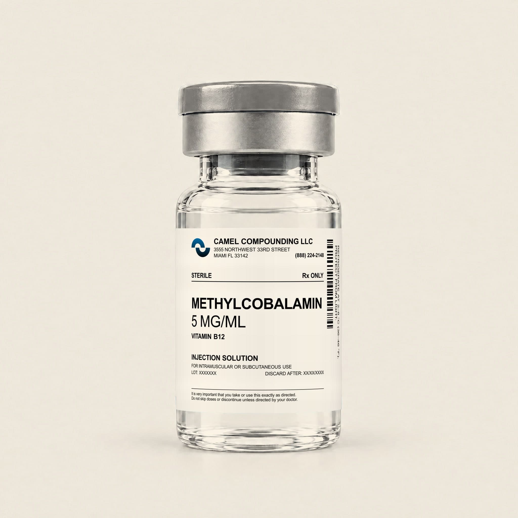 Methylcobalamin (B12) 5 mg/mL vial