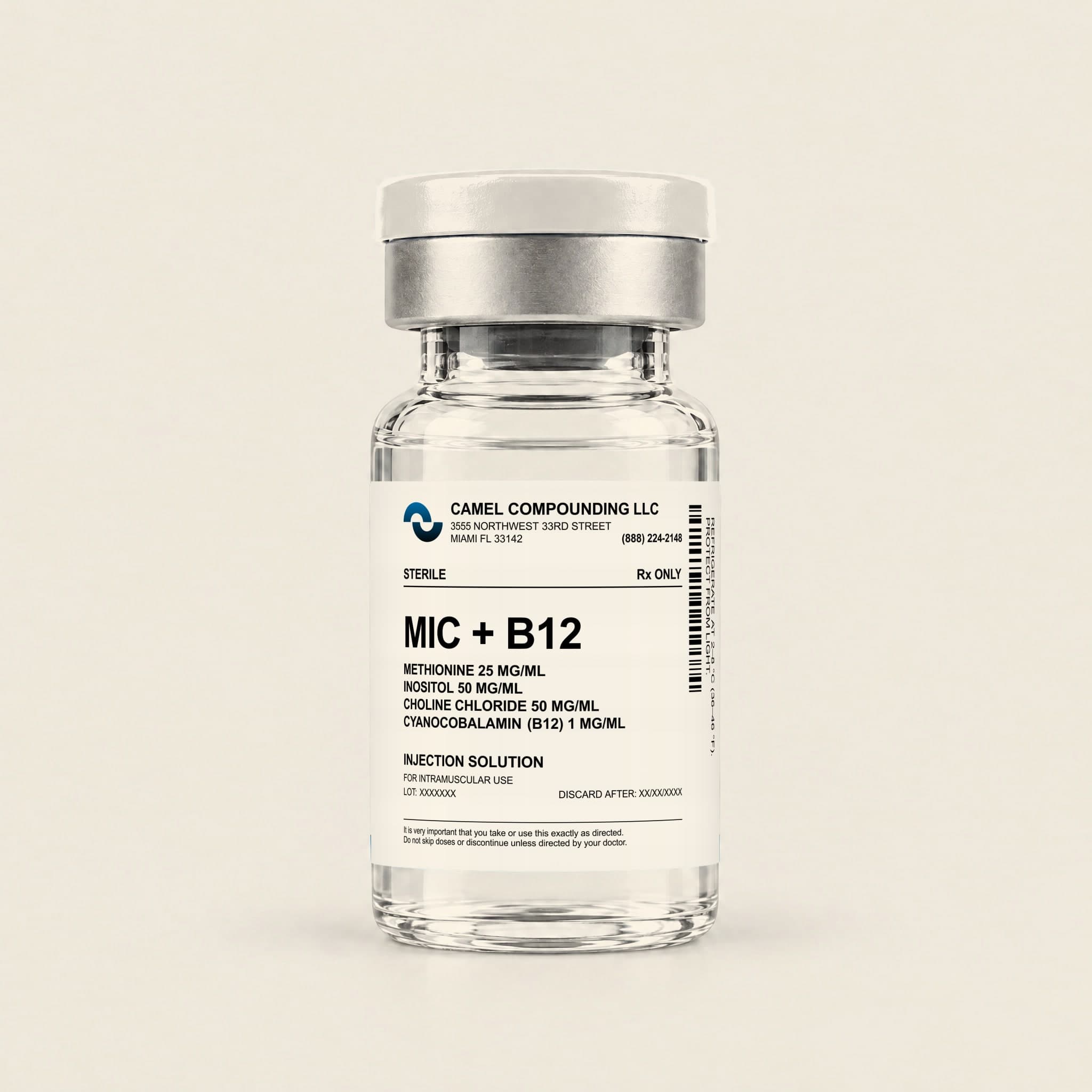 MIC + B12 25/50/50/1 mg/mL vial