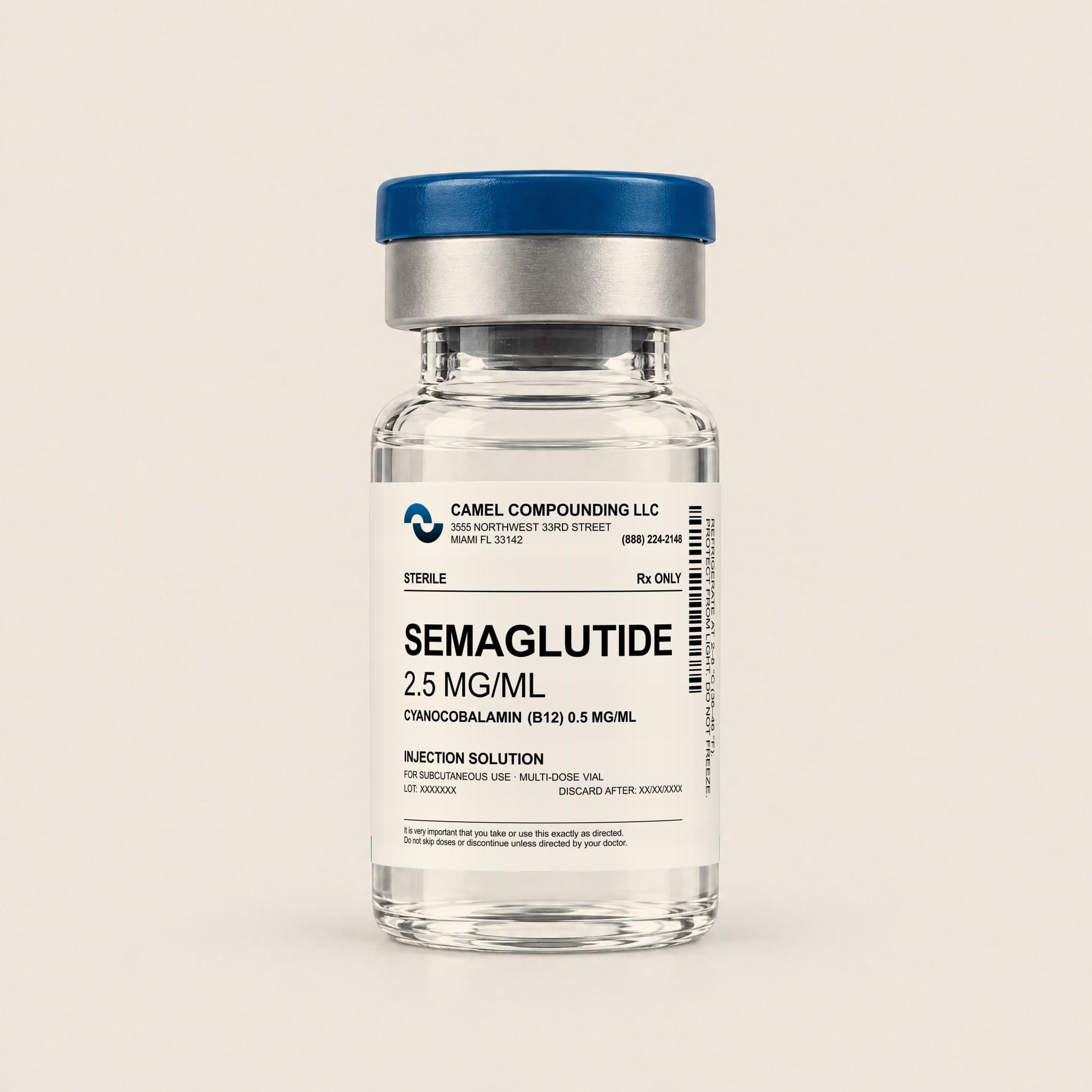 Semaglutide + B12 2.5 mg/mL vial