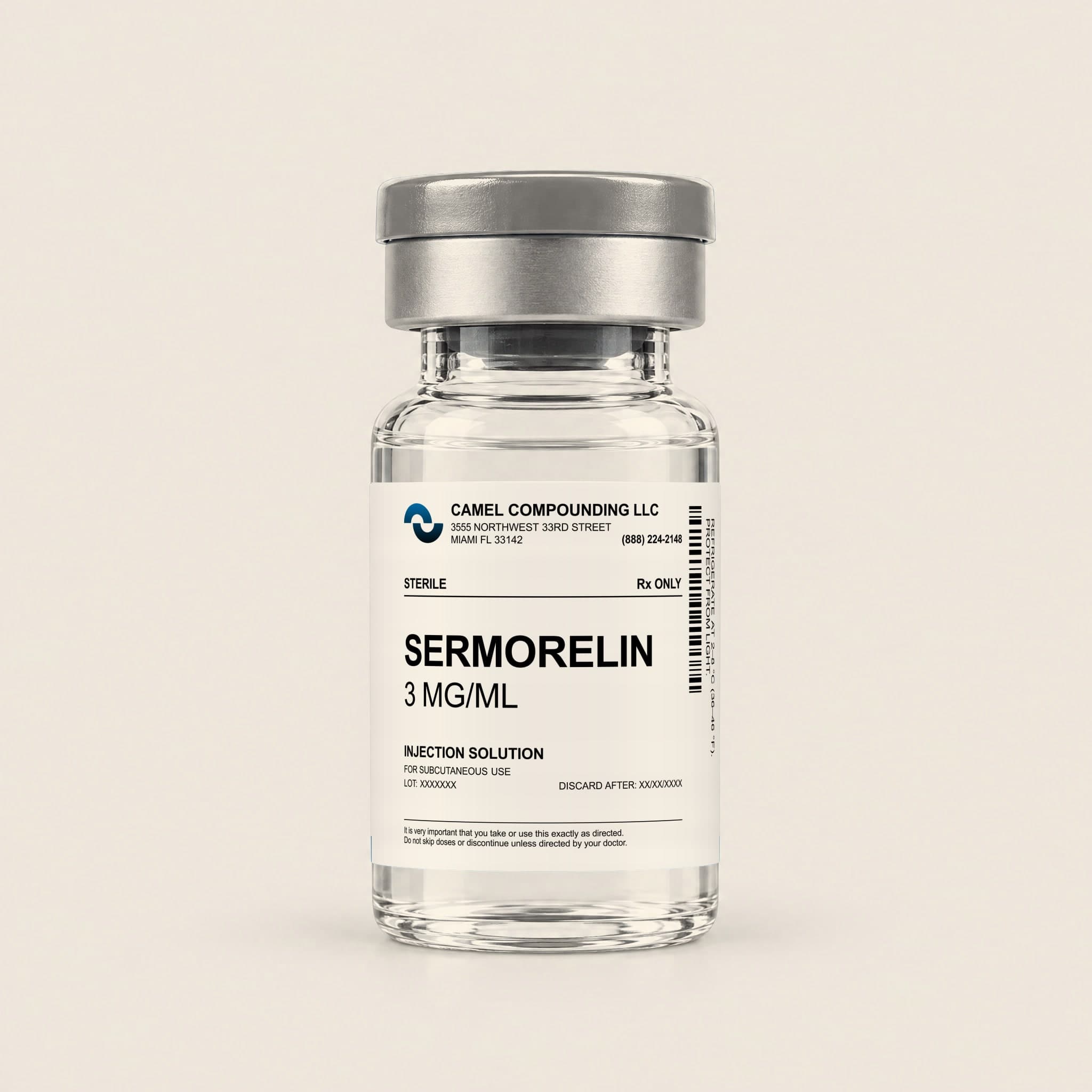 Sermorelin 3 mg/mL vial